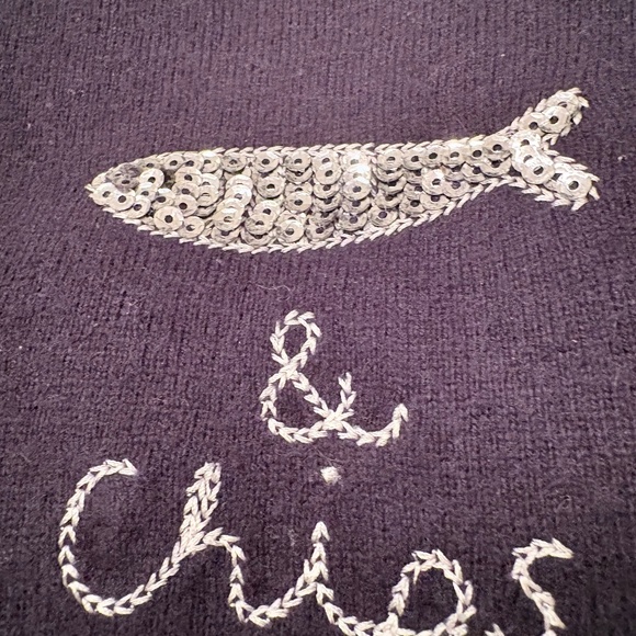 Boden fish and chips navy crew sz S - Picture 2 of 5